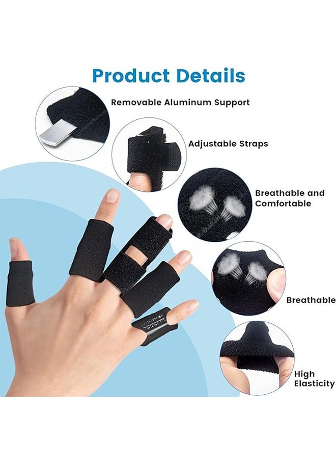 Ocean Finger Splint, Set of 2 Trigger Finger Brace with 10 Nylon Sleeves for Finger Pain Relief and Sport Injuries, Swelling Tendon Release Relieving Finger Stiffness and Sprained Knuckles  - Image 3