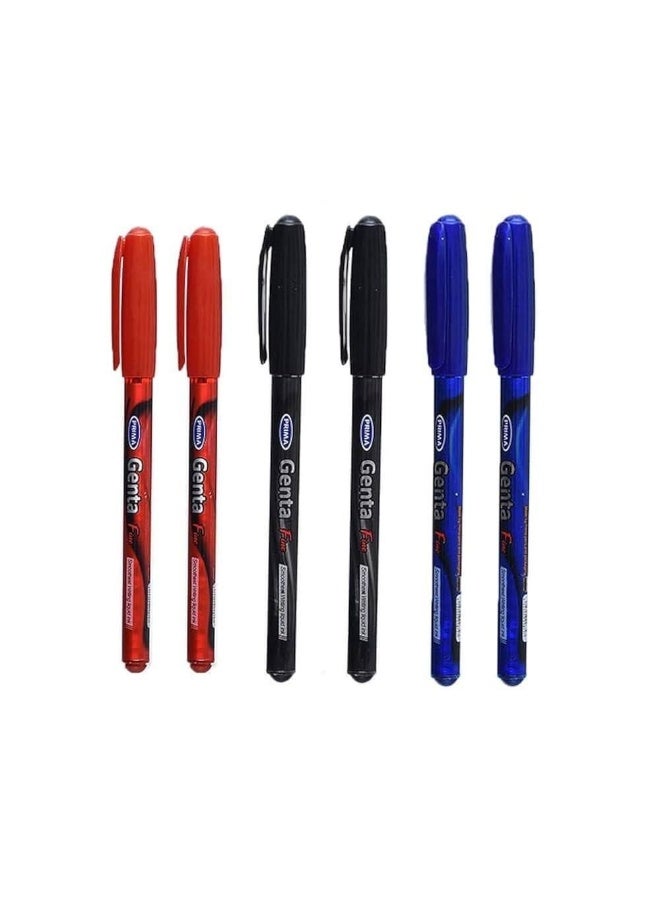 Ballpoint pens, 0.7 mm needle tip, 3 different ink colors (blue, red, and black), 120 pens per stand - Image 2