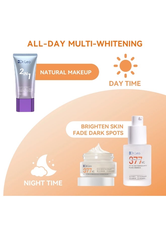 دكتور ليو د. ليو كريم العزل متعدد الفعالية (30غ)، كريم التفتيح وإزالة البقع 377 VC (50غ)، وسيروم التفتيح وإزالة البقع 377 VC (30مل) - Image 2