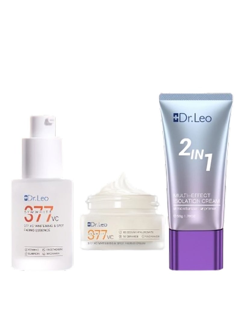دكتور ليو د. ليو كريم العزل متعدد الفعالية (30غ)، كريم التفتيح وإزالة البقع 377 VC (50غ)، وسيروم التفتيح وإزالة البقع 377 VC (30مل) - Image 1