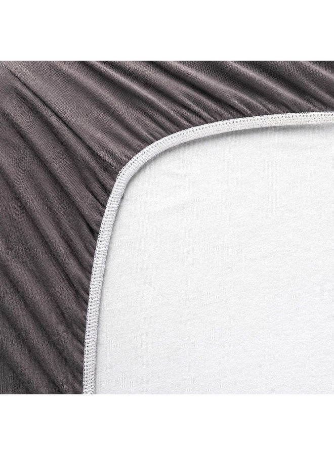 SHEETWORLD.COM SheetWorld Fitted Pack N Play Playard Sheet Compatible with Maxi COSI Swift Play Yard 31 x 39 inches, 100% Cotton Jersey, Hypoallergenic, Butter Soft, Dark Grey, Made in USA - Image 2