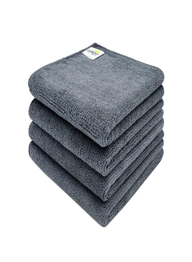 SOFTSPUN Microfiber Baby Hand & Face Wipes 30x30 Cms 4 Piece Towel Set, 340 GSM (Grey) Super Soft & Silky for Hand, Face and Body - Hypoallergenic Sensitive Skin Wipes & Washcloths. - Image 1