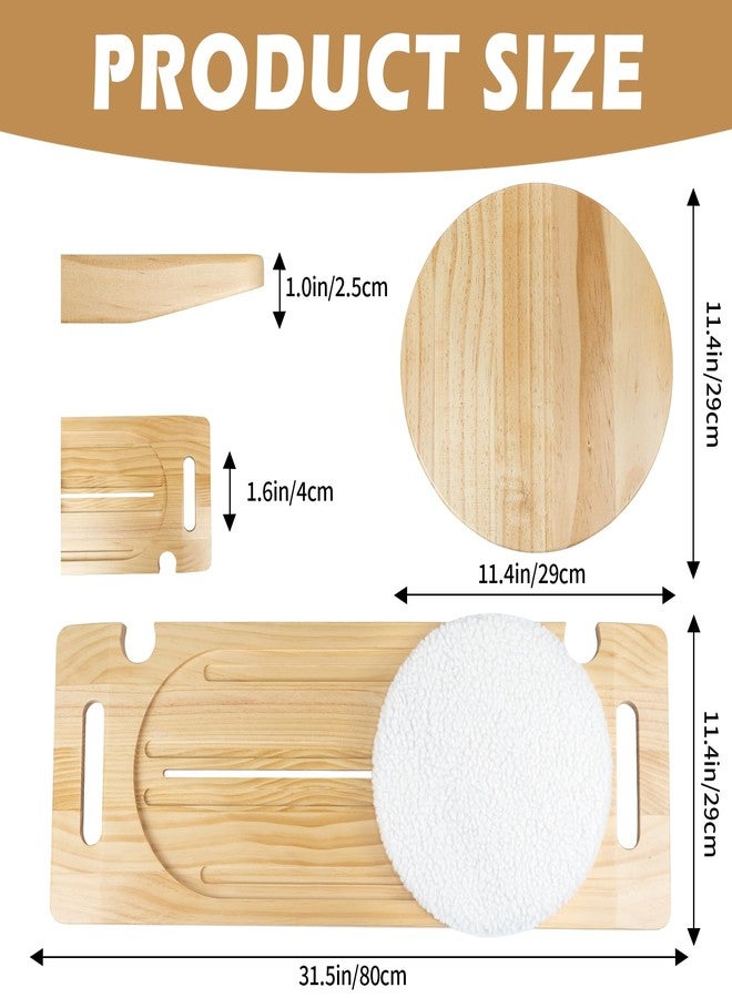 WodGod Wooden Slide Transfer Board, Transfer Board With Track Pulley Turntable, Heavy-Duty Sliding Board Holds Up To 500 Pounds for Patient Senior And Handicap Move Assist, 2 Handles, 2 Fixed Holes(31x11x1") - Image 2