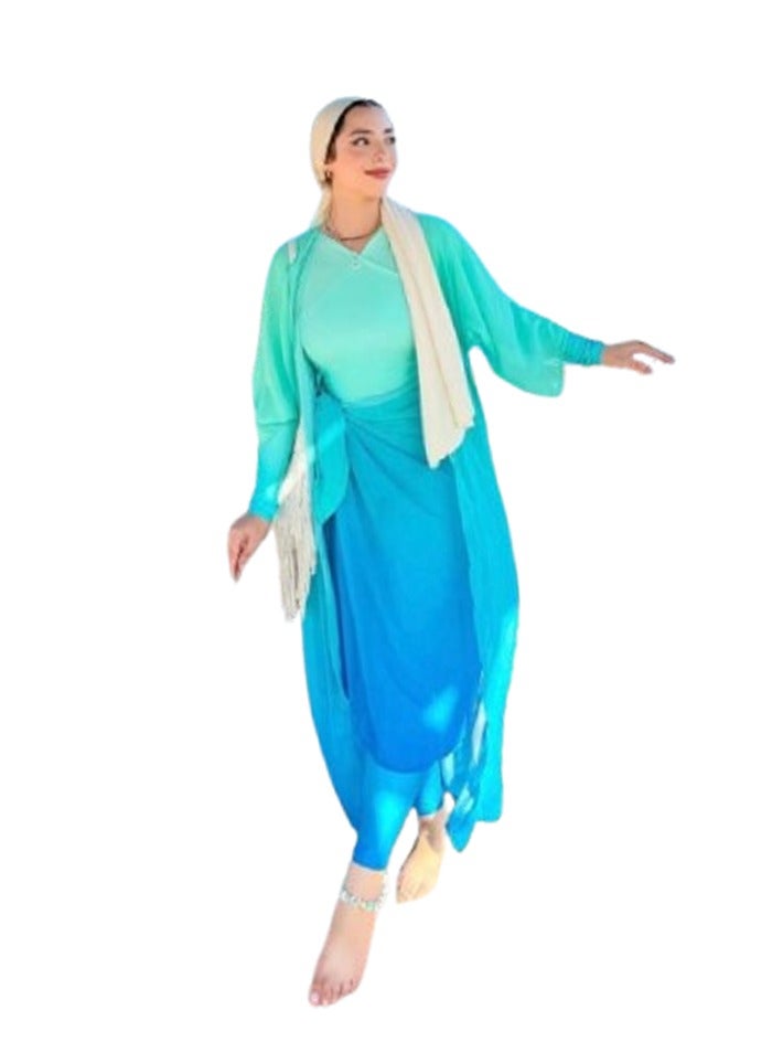 طقم مايوه بوركيني تريندي - متعدد الالوان  - Image 3