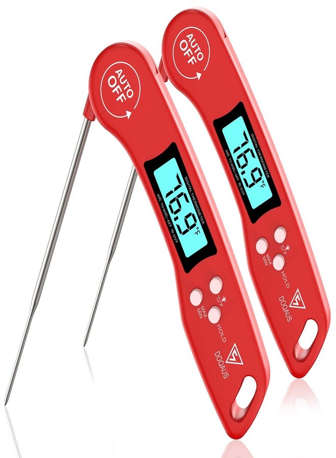 DOQAUS Digital Meat Thermometer, 2 Pack Instant Read Food Thermometer for Cooking, Kitchen Probe with Backlit & Reversible Display, Cooking Temperature for Turkey, Bread, Baking, Sourdough - Image 1
