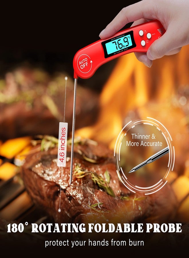 DOQAUS Digital Meat Thermometer, 2 Pack Instant Read Food Thermometer for Cooking, Kitchen Probe with Backlit & Reversible Display, Cooking Temperature for Turkey, Bread, Baking, Sourdough - Image 4