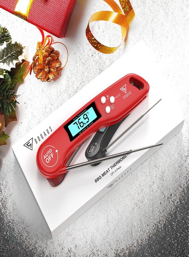 DOQAUS Digital Meat Thermometer, 2 Pack Instant Read Food Thermometer for Cooking, Kitchen Probe with Backlit & Reversible Display, Cooking Temperature for Turkey, Bread, Baking, Sourdough - Image 2