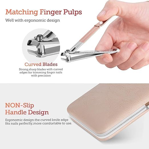 black sparrow black sparrow 18 IN 1 Stainless Steel Professional Manicure Set Nail Cutter For Women Nail Scissors Grooming Kit Manicure Pedicure Kit For Women Nail Acne Remover needle - Image 5