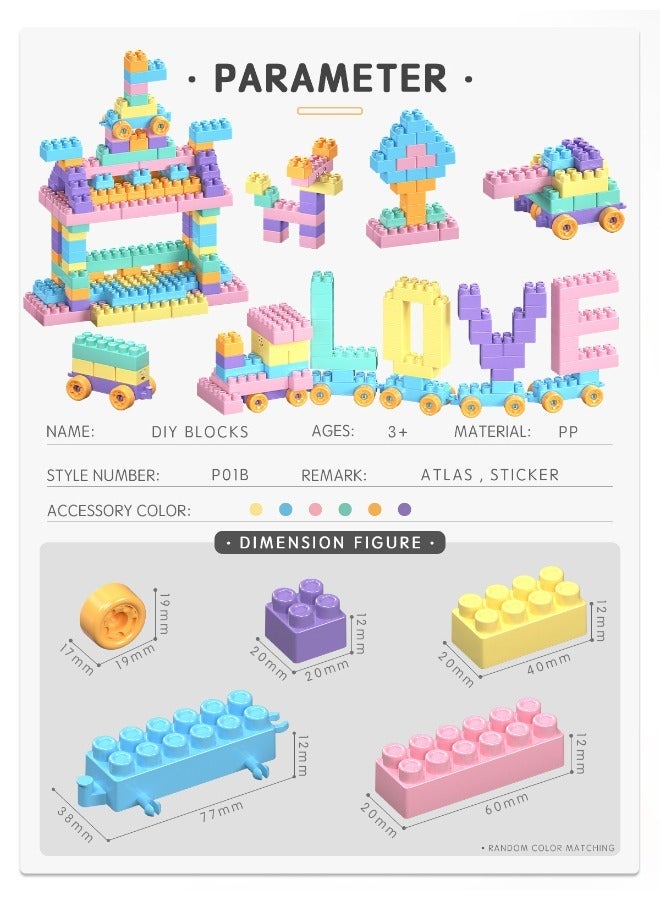 Meifen 260PCS Macaron Color Building Blocks Set Educational STEM Building Toy, Creative Construction Block Toys Set Learning Playset Kit for Boys Girls, Child Brain Development Preschool Kindergarten Toy Age 3+ - Image 2