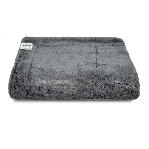 SOFTSPUN Microfiber Export Rejected Cloths, Going Cheap! 1 pcs 40X60 cms 1600 GSM Grey! Thick LintStreak Free Multipurpose Cloths for Car Bike Cleaning Polishing Washing & Detailing. - Image 1