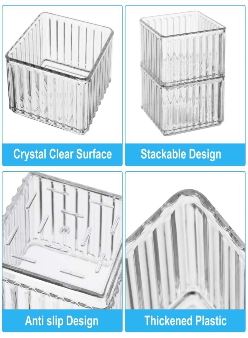 10 Pack Desk Drawer Organisers, 4 Size Plastic Drawer Storage Bins for Kitchen, Bathroom, Bedroom, Office, Utensils, Makeup, Jewelries, Gadgets - Image 4