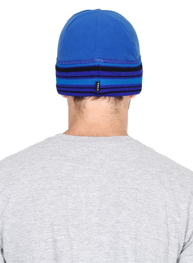 FabSeasons Men's Fleece Winter Skull Cap(Blue) - Image 3
