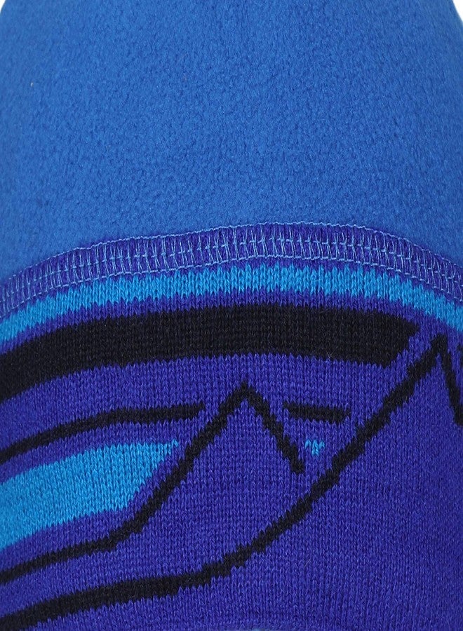 FabSeasons Men's Fleece Winter Skull Cap(Blue) - Image 4