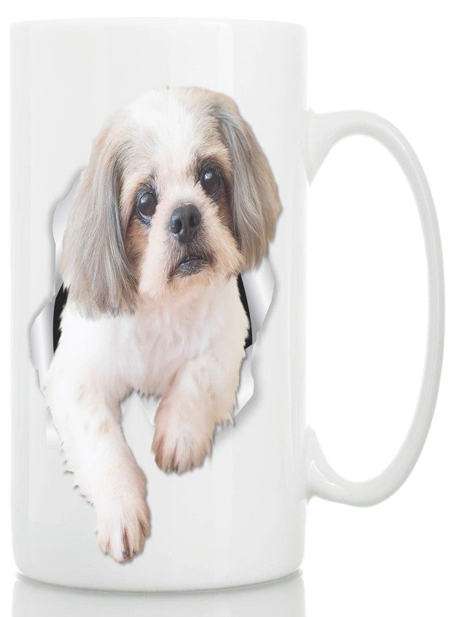 Winston Bear Winston & Bear Curious Shih Tzu Mug – Shih Tzu Ceramic Coffee Mug - Perfect Shih Tzu Gifts - Funny Cute Shih Tzu Dog Coffee Mug for Dog Lovers and Owners (15oz) - Image 1