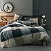 mixinni Queen Comforter Set Lightweight Modern Style Checkered Pattern Comforter for Boys Men 1 Geometric Comforter and 2 Pillow Shams All SeasonQueen Size - Image 2