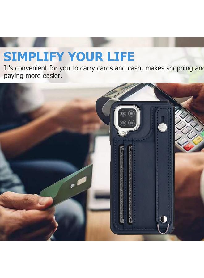 اس-توب جراب لهاتف Samsung Galaxy A12 4G / M12 جراب هاتف جلدي مقاوم للصدمات مع حزام معصم - Image 2