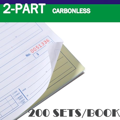 Gimehome Cash Receipt Book, 200 Sets, 2-Part Carbonless, 5-1/4" x 11", Spiral Bound, White & Canary Copies - Numbered Forms for Cash Transactions, Rent Payments & Business Records (1pack) - Image 2