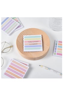 Excefore 8 Pack Lined Sticky Notes, Colorful Stripe Sticky Notes Clear Pad, Super Sticking Power Memo Pads, Suitable for Study Notes Works School and Office Supplies (50 Sheets,3x3 in )  - Image 5