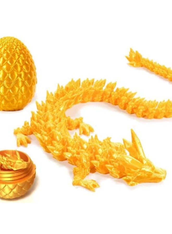 PineFor Apple Dragon Egg Explosions 3d Printing High-end Ornaments Creative Simulation Activities Can Be A Full Set Of Holiday Gifts Wholesale-Color:Bright Golden PineFor Apple Dragon Egg Horned Dragon  - Image 4