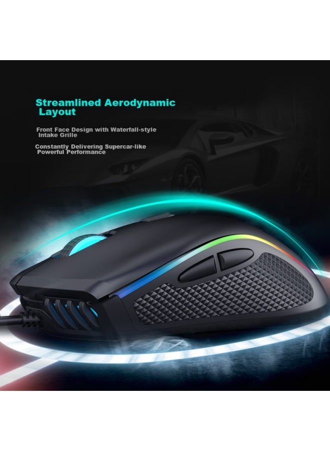 Hp G1 ماوس سلكي، ماوس ألعاب للـ LoL و Pubg و CF و League Of Legends، إضاءة RGB، ماوس رياضات إلكترونية، برمجة ماكرو، مكتب، لابتوب، ماوس كمبيوتر مكتبي - Image 5