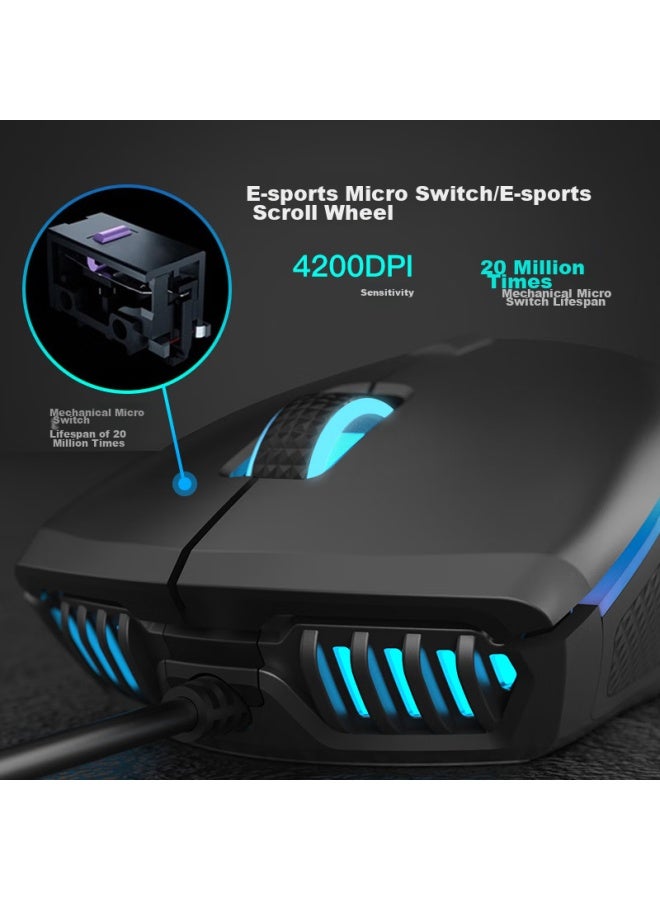 Hp G1 ماوس سلكي، ماوس ألعاب للـ LoL و Pubg و CF و League Of Legends، إضاءة RGB، ماوس رياضات إلكترونية، برمجة ماكرو، مكتب، لابتوب، ماوس كمبيوتر مكتبي - Image 4