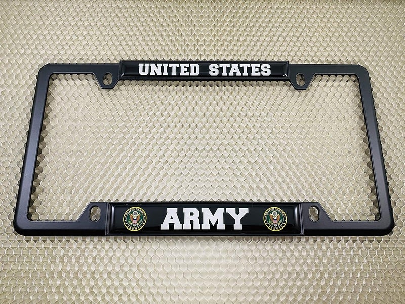 BestLicensePlateFrames United States Army Domed Custom-Made Personalized Narrow Top Metal License Plate Frame - Image 4