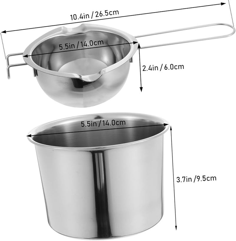 Stainless Steel Chocolate Fondue Maker Easy Clean Milk Warmer Butter Cheese Melting Pot - Image 3