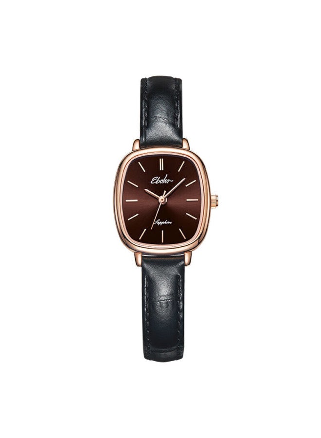 Ebohr Women's Watch, Kana Series Fashion Watch, White Gift For Women, Brown Dial Quartz Leather Strap Women's Watch 51653046, Gift For Girlfriend - Image 5