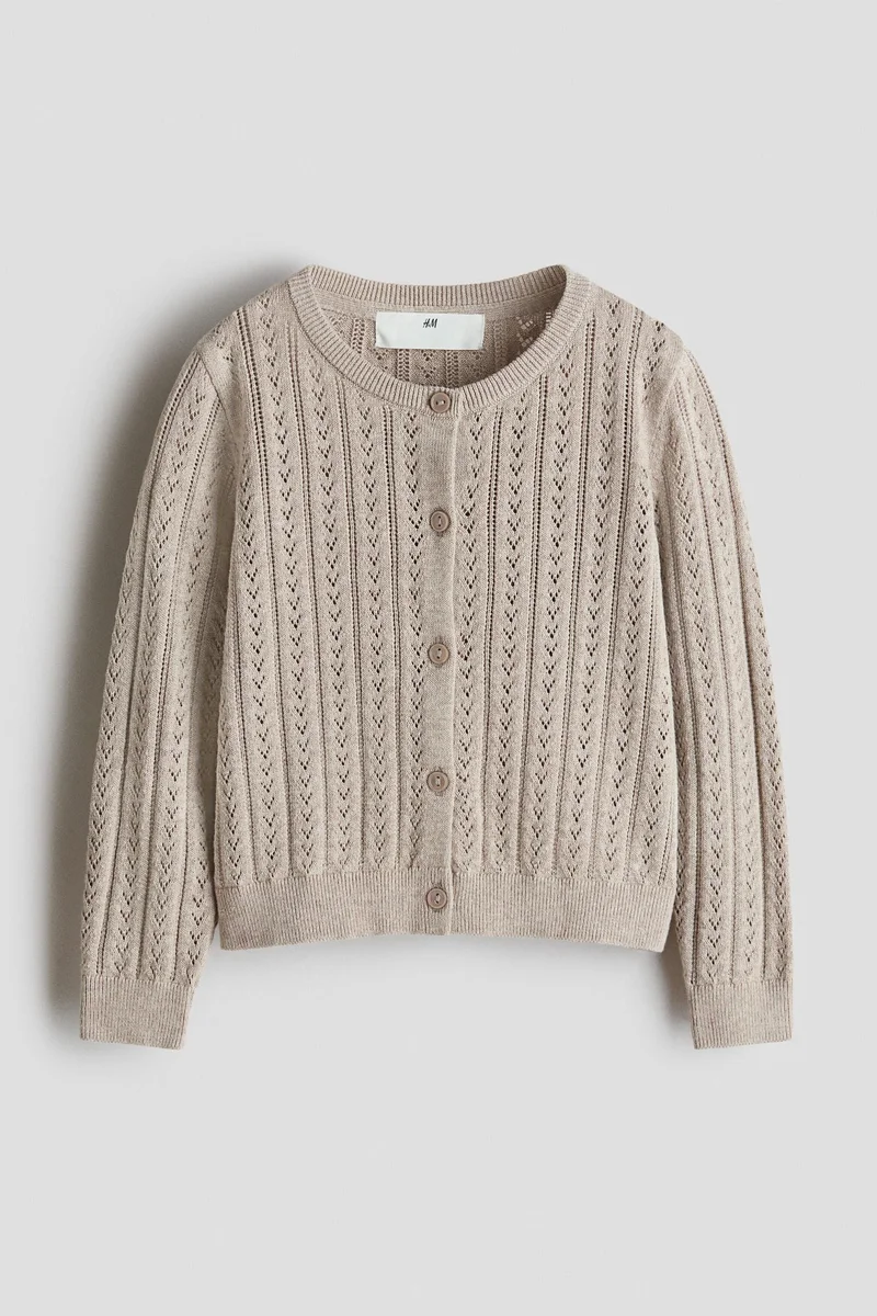 H&M Pointelle-knit cotton cardigan