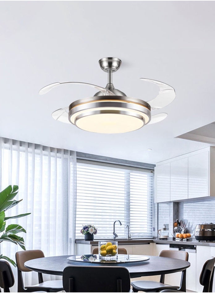 مروحة سقف ضوء 475x200mm 3 ألوان LED 6 سرعات التحكم عن بعد إضاءة ديكورية داخلية لغرفة المعيشة غرفة النوم توفير الطاقة الراحة - Image 5