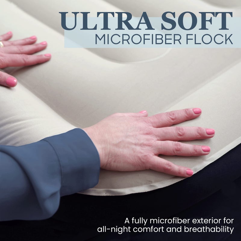 Englander Twin Air Mattress - Double High, 300 LB Capacity Luxury Camping Mattress with Built-in Pump, Waterproof and Microfiber - Image 3