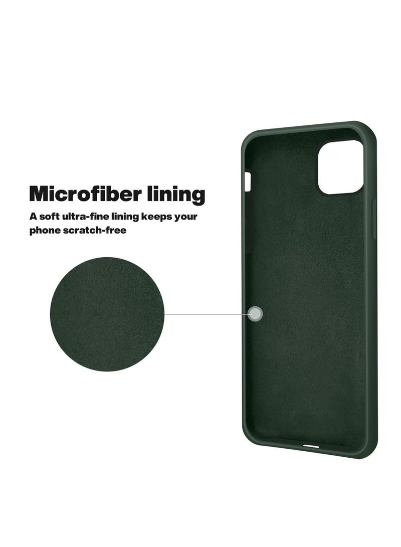 Case iPhone 11 Phone Case Liquid Silicone Soft Gel Rubber Cover Microfiber Lining Anti-Scratch Durable Full Body Shockproof Protective Phone Cases Pine Green - Image 2