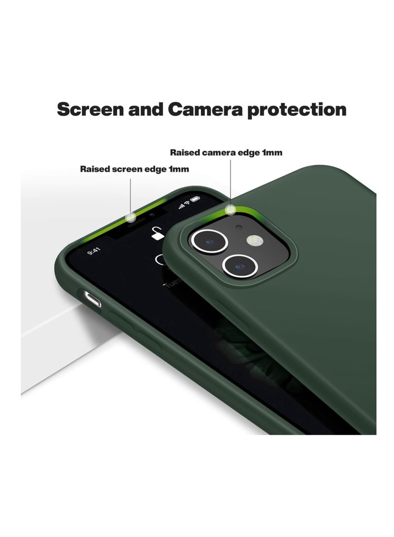 Case iPhone 11 Phone Case Liquid Silicone Soft Gel Rubber Cover Microfiber Lining Anti-Scratch Durable Full Body Shockproof Protective Phone Cases Pine Green - Image 4