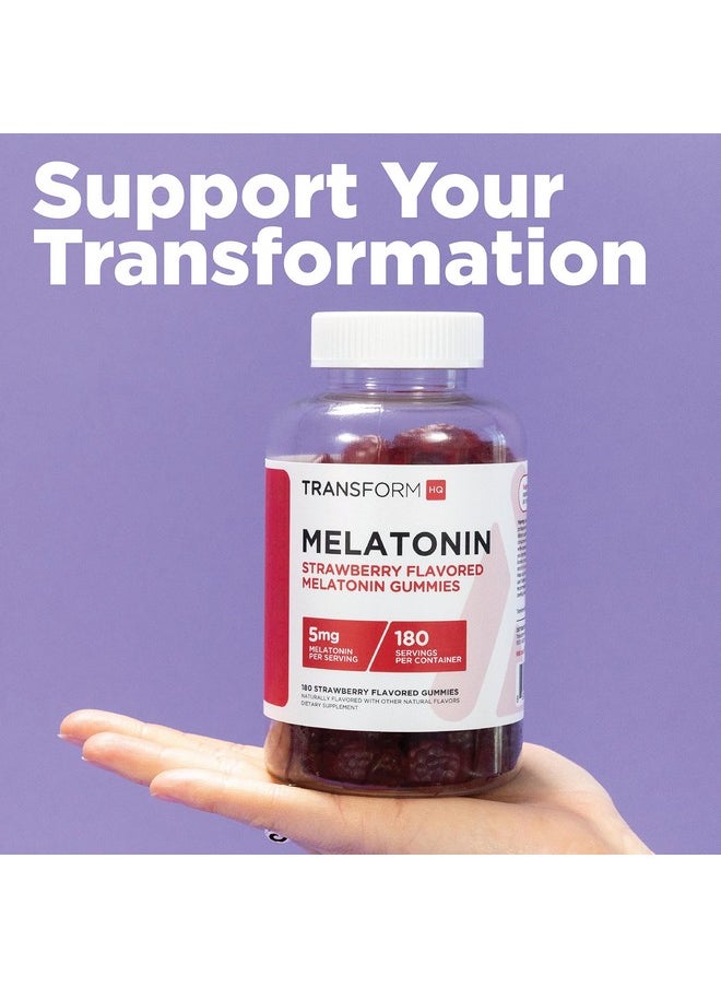 TransformHQ TransformHQ Melatonin (5mg) 180 Gummies, Strawberry Flavored - Gluten Free, Non-GMO  - Image 2