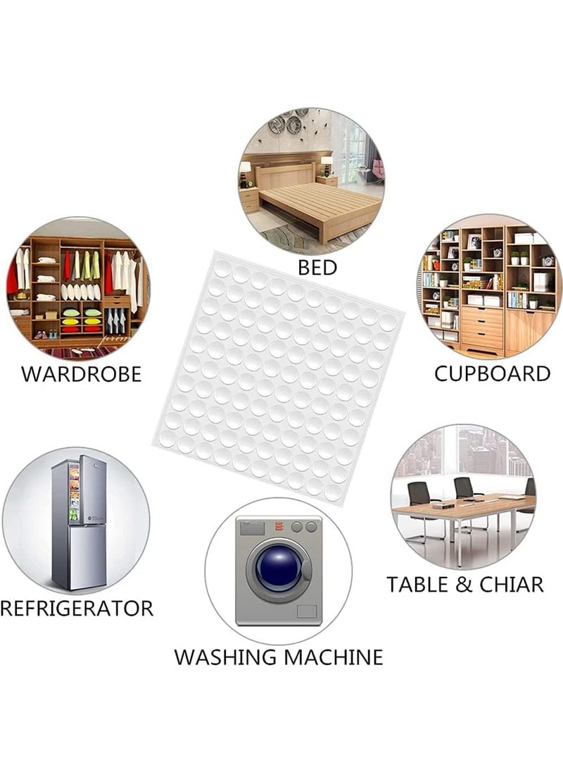 Skypearll Skypearll Round Door Handle Bumper SelfAdhesive Geometry Door Protector Knob Shield Rubber Buffer Crash Pads Door Stoppers for Furniture Glass Table Home Office White Pack 100White  - Image 3