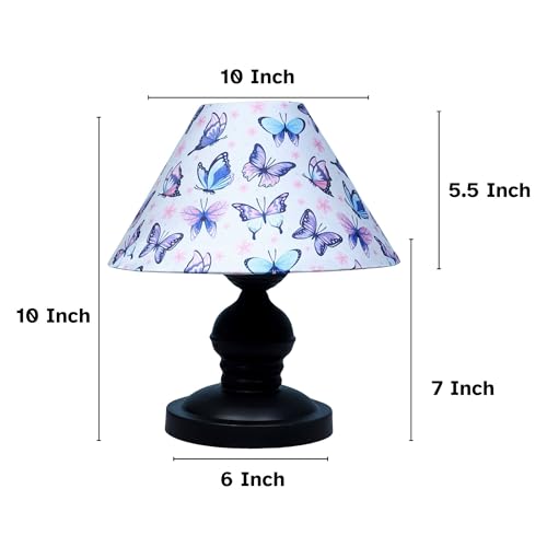 tu casa Urban Radiance Table Lamp | Black Metal Base | Butterfly Print Satin Shade | Decorative Bedside Lamp for Bedroom Living Room Office | Home Décor & Gifting - Image 5