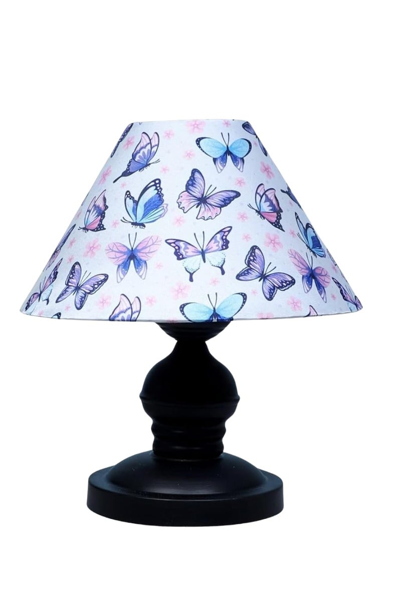 tu casa Urban Radiance Table Lamp | Black Metal Base | Butterfly Print Satin Shade | Decorative Bedside Lamp for Bedroom Living Room Office | Home Décor & Gifting - Image 4