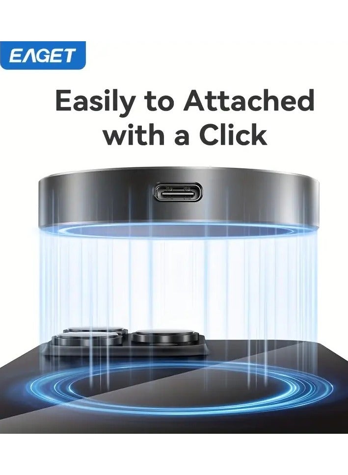 إيجيت حاوية أقراص EAGET المغناطيسية M.2 NVMe لأيفون 15 برو ماكس – محول محمول USB 3.2 Gen2 بسرعة 10Gbps من NVMe إلى PCIe، تصميم معدني مدمج وأنيق مع متانة وتبديد حرارة عالي - Image 3