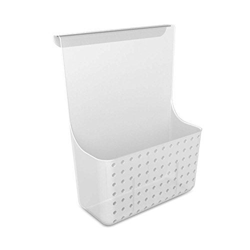 madesmart OverDoor Organizer Storage for Aluminum Foil Parchment Paper Kitchen Wraps Single Ventilated Bin with SoftGrip OverDoor Hook White - Image 1