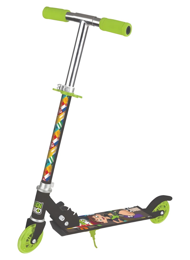 بن تن سكوتر بن تن للأطفال بعجلتين - سكوتر قابل للطي بأرتفاع قابل للتعديل مع فرامل قدم ومقابض مريحة مثالي للإستخدام الداخلي والخارجي