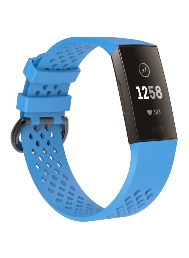 NIBEMINENT Adjustable Sport Wrist Strap For Fitbit Charge 3 Sky Blue - Image 2