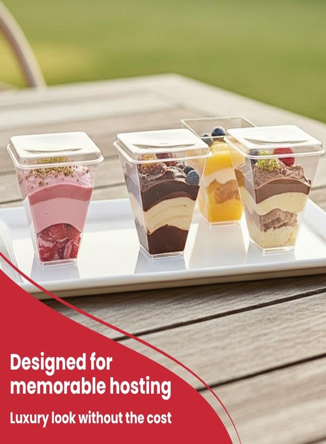 Crystry 100 Pack 5 oz Plastic Dessert Cups with Lids and Spoons Clear Mini Parfait Cups Dessert Shooter Cups for Party Pudding Mousse Tiramisu Trifle Yogurt BPA Free Vasitos para Postres con Tapa - Image 4