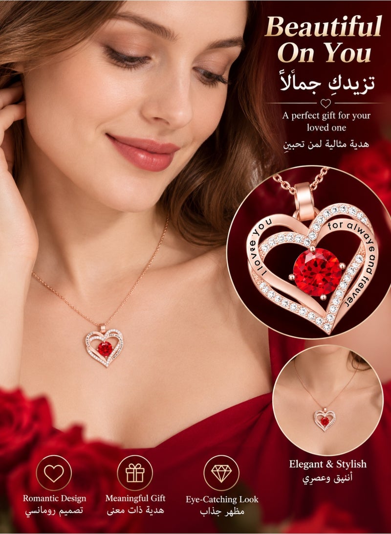 MAOGEDA Preserved Rose with Love Necklace Jewelry Gift Set, Hand-Made Rose Flower Gifts for Her on Mother's Day, Birthday, Valentine's Day, Anniversary, and (Red) - Image 5