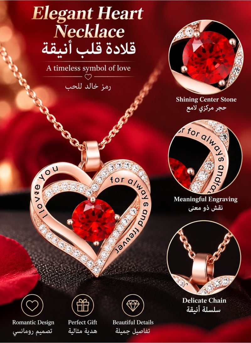 MAOGEDA Preserved Rose with Love Necklace Jewelry Gift Set, Hand-Made Rose Flower Gifts for Her on Mother's Day, Birthday, Valentine's Day, Anniversary, and (Red) - Image 4