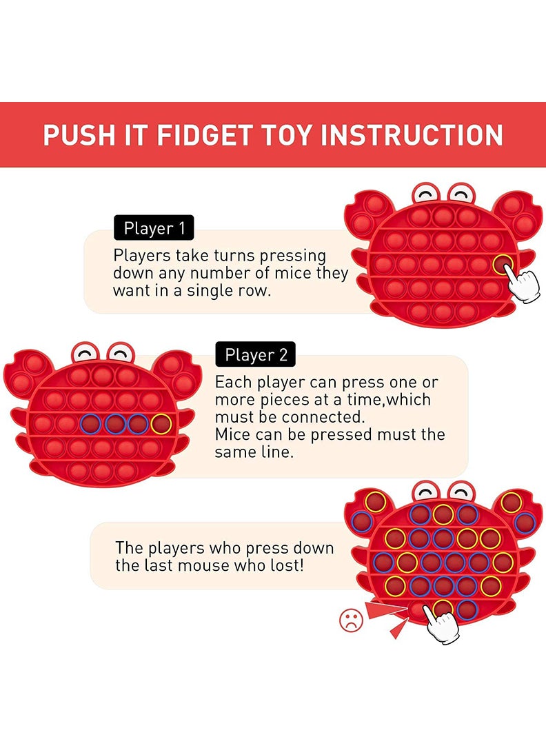 Theodor - Push Pop Bubble Sensory Fidget Toy Red Crab - Image 1