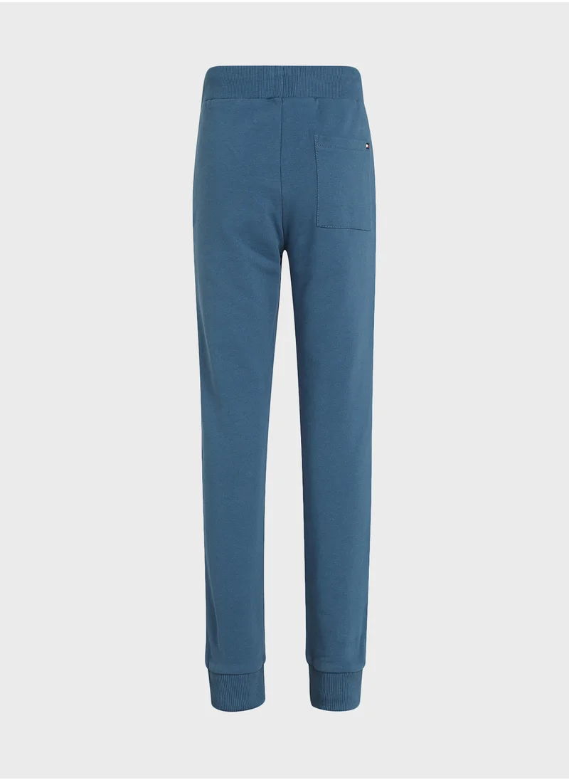 تومي هيلفيغر Kids Logo Cuffed Sweatpants