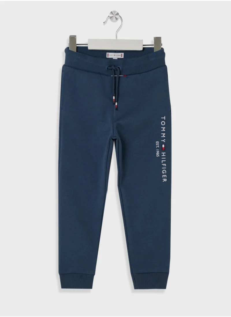 تومي هيلفيغر Kids Logo Cuffed Sweatpants