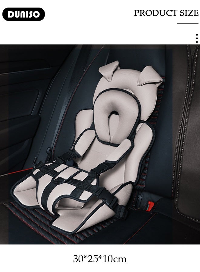 Portable Child Car Safety Chair Safety Seat with Neck Pillow and Five-Point Belt for Kids