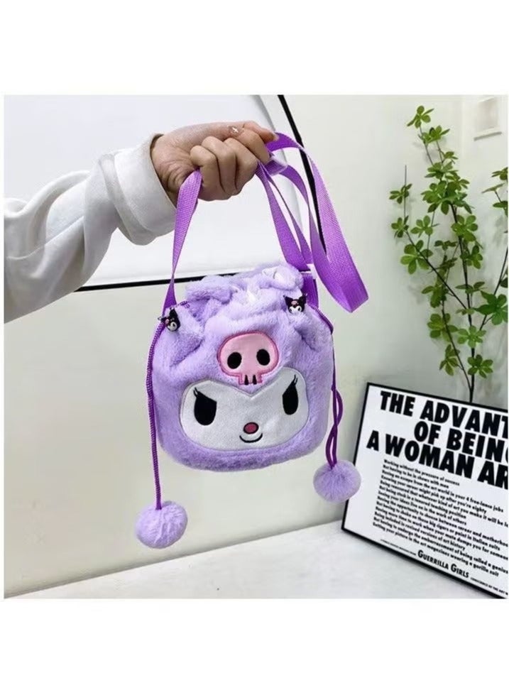 Sanrio Kuromi Shoulder Bag Plush Bag Crossbody Bag Bucket Storage Bag - Image 3