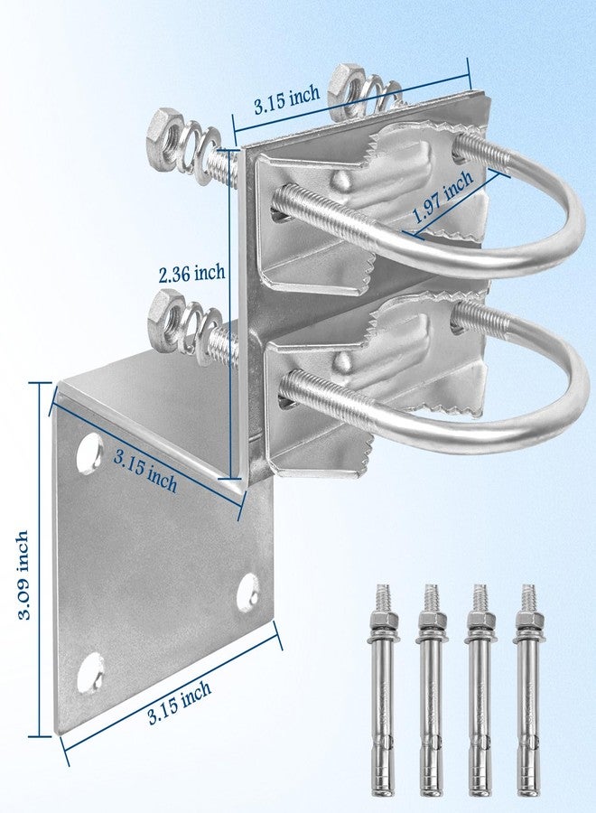 XRDS -RF طقم تركيب هوائي XRDS-RF، حامل هوائي مع مشبك مزدوج على شكل حرف U وقوس على شكل حرف V لحامل هوائي خارجي للمنزل (3 مجموعات) - Image 4